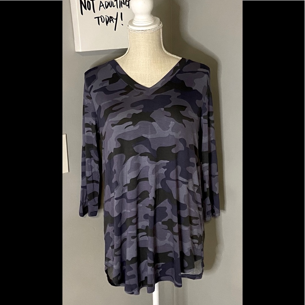 Camo 3/4 sleeve tee